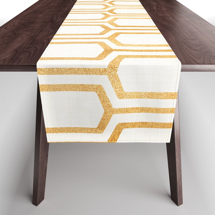 Gold Abstract Pattern Table Runner Gallery Image 1
