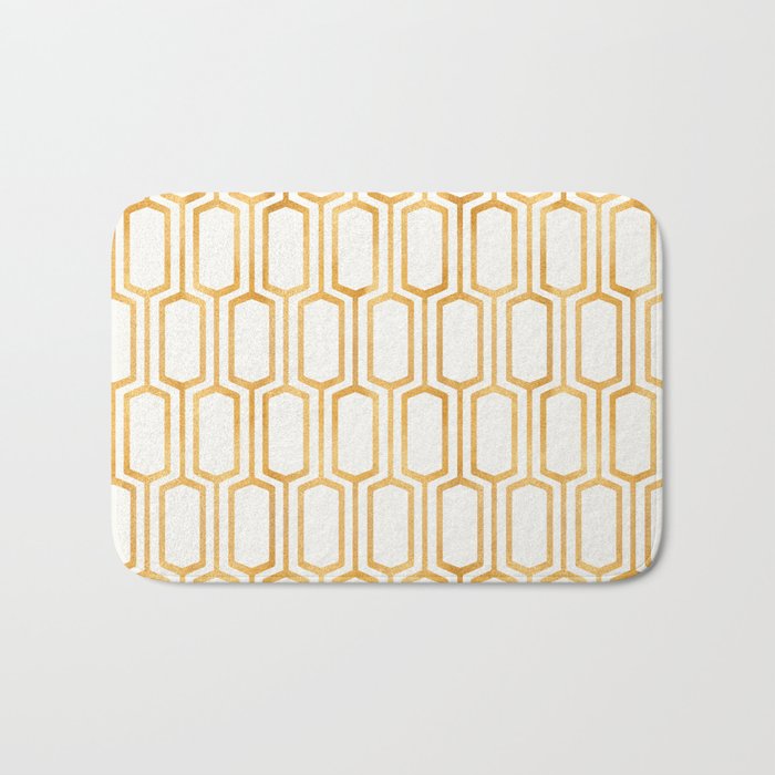 Gold Abstract Pattern Bath Mat Gallery Image 1
