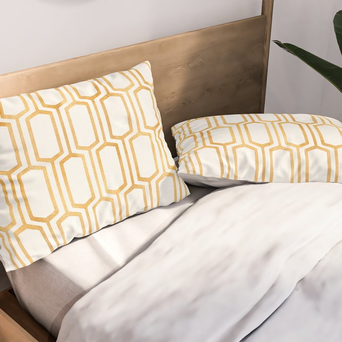 Gold Abstract Pattern Pillow Sham Gallery Image 2