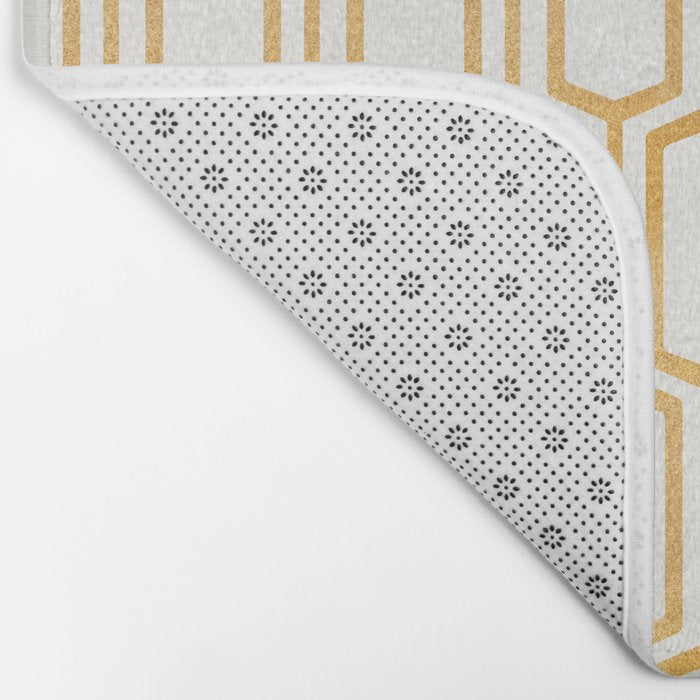 Gold Abstract Pattern Bath Mat Gallery Image 2