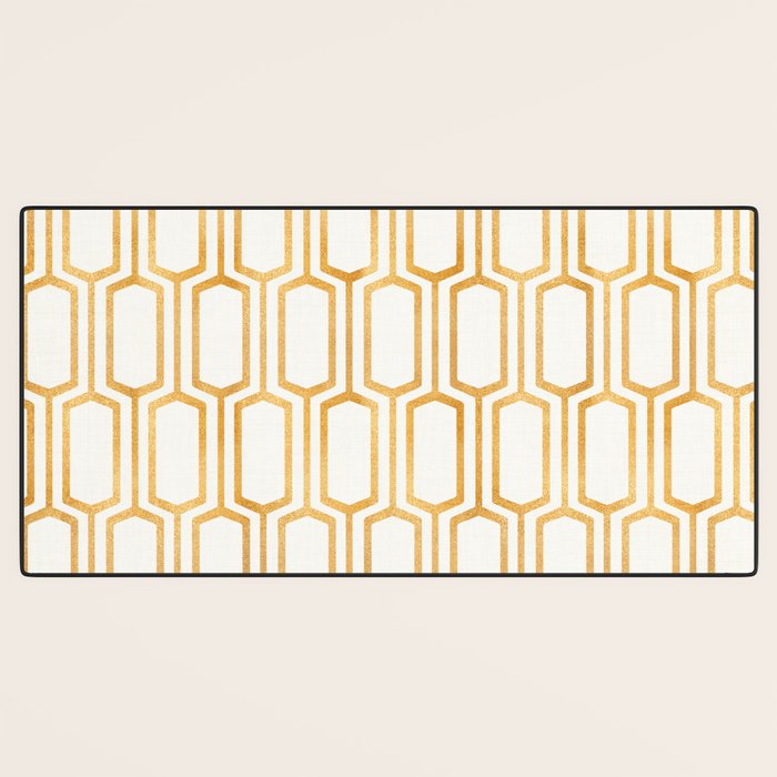 Gold Abstract Pattern Desk Mat Gallery Image 3