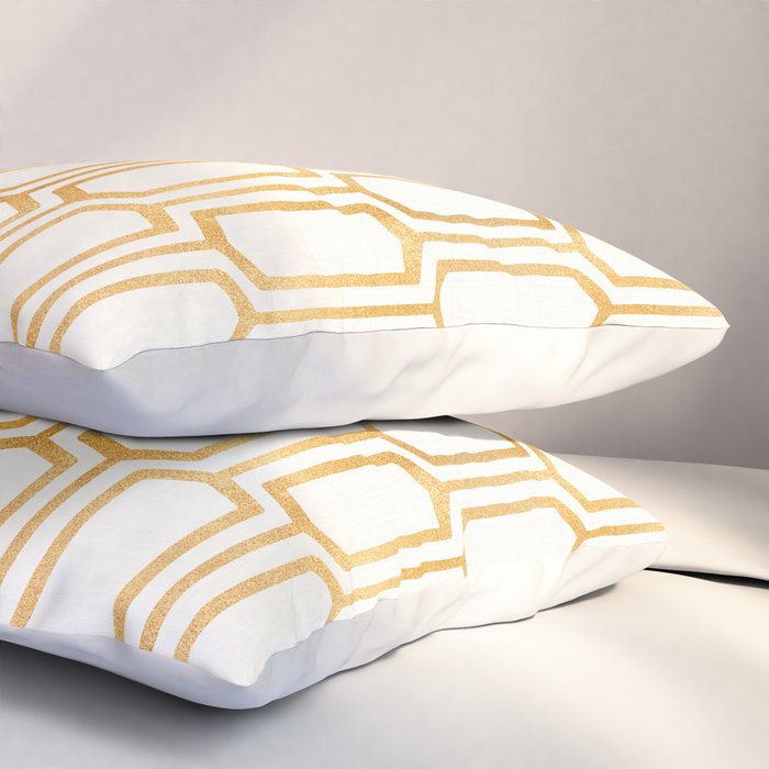 Gold Abstract Pattern Pillow Sham Gallery Image 3
