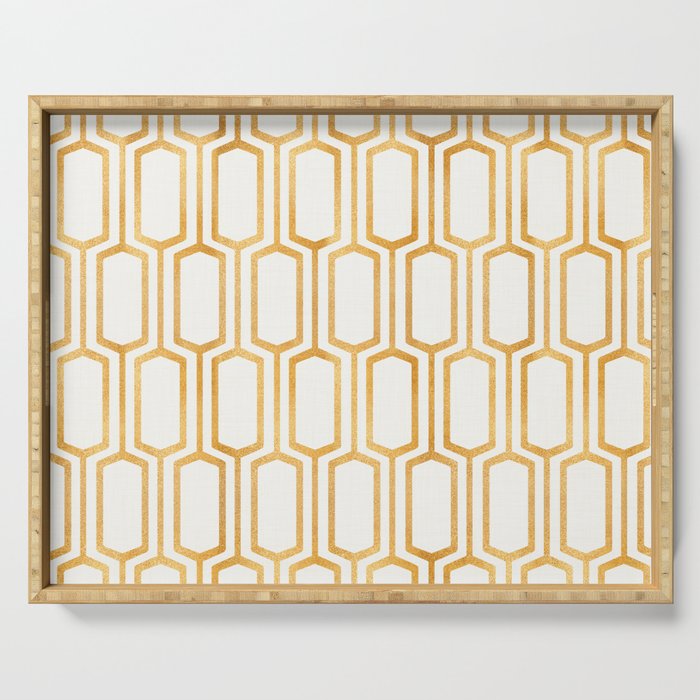 Gold Abstract Pattern Serving Tray Gallery Image 1