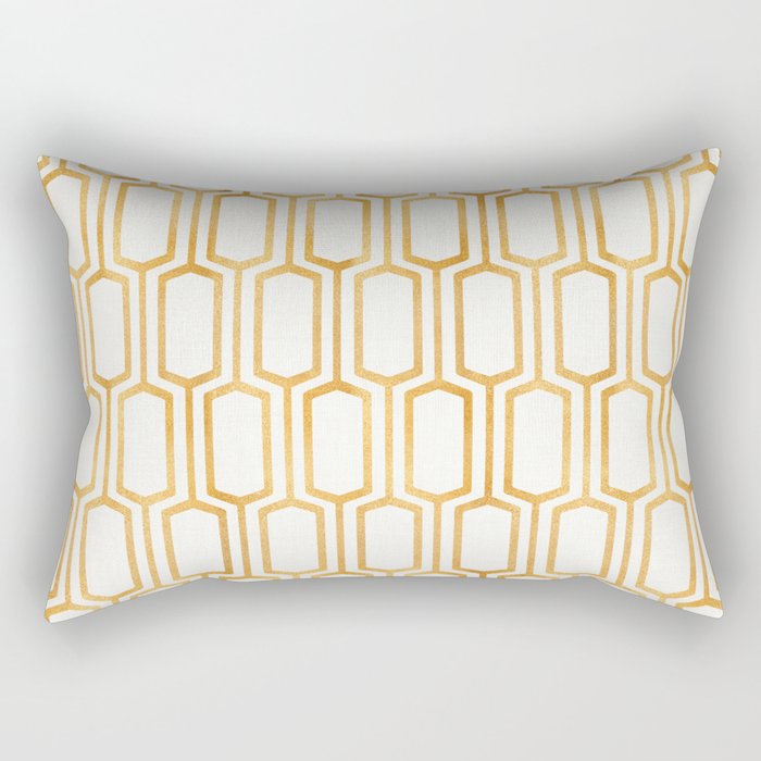 Gold Abstract Pattern Rectangular Pillow Gallery Image 2