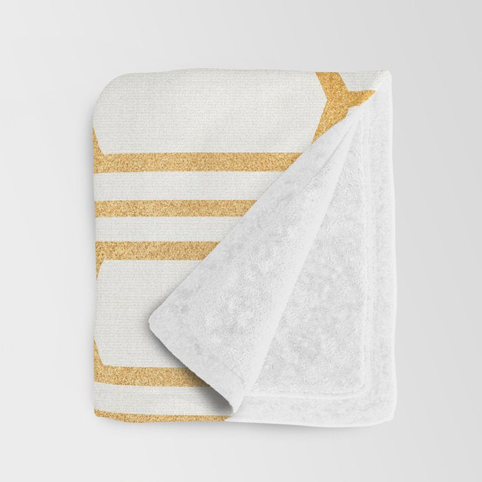 Gold Abstract Pattern Throw Blanket Gallery Image 3