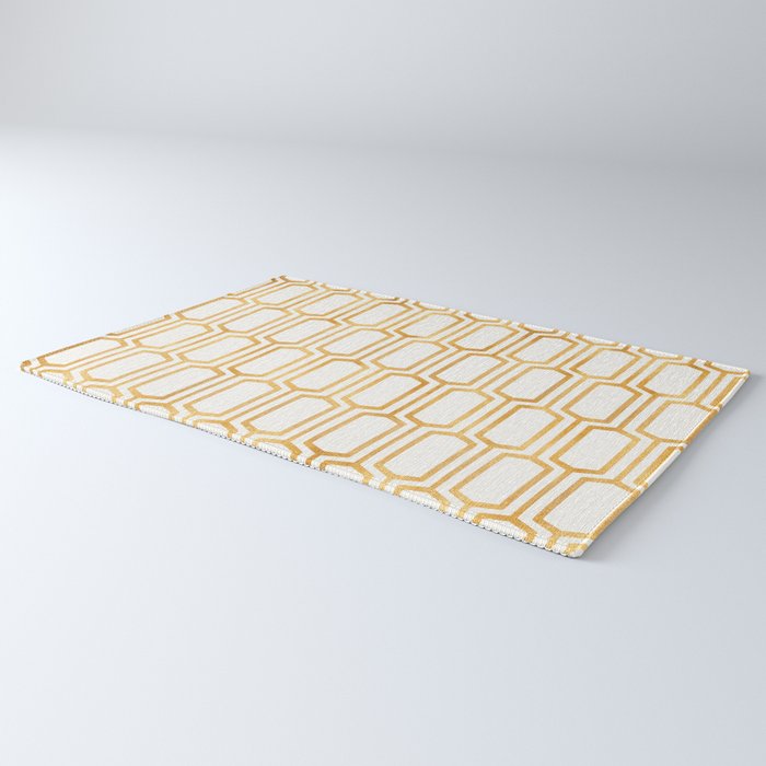 Gold Abstract Pattern Rug Gallery Image 3