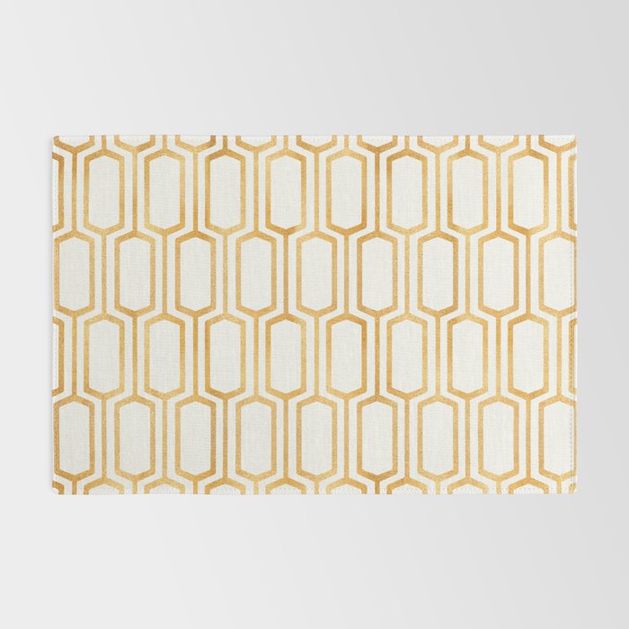Gold Abstract Pattern Rug Gallery Image 2
