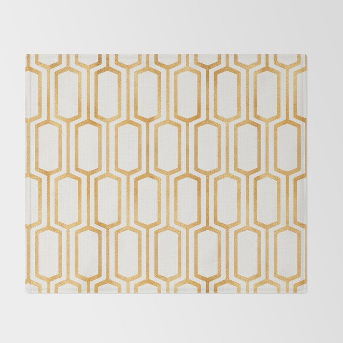 Gold Abstract Pattern Throw Blanket Gallery Image 2