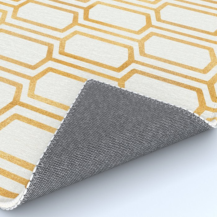Gold Abstract Pattern Rug Gallery Image 4