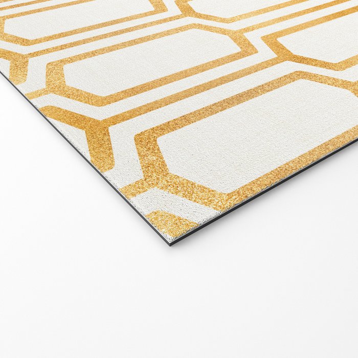 Gold Abstract Pattern Welcome Mat Gallery Image 2