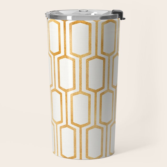 Gold Abstract Pattern Travel Mug Gallery Image 2