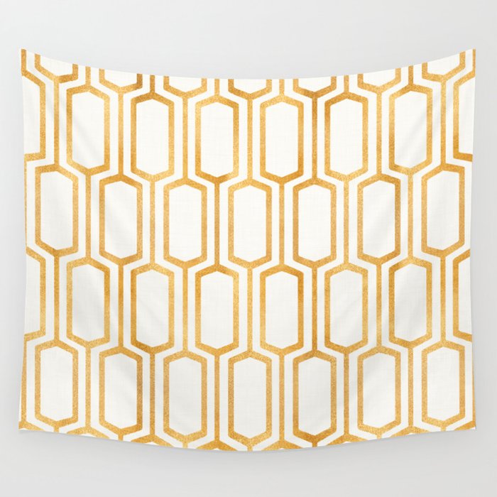 Gold Abstract Pattern Wall Tapestry Gallery Image 4