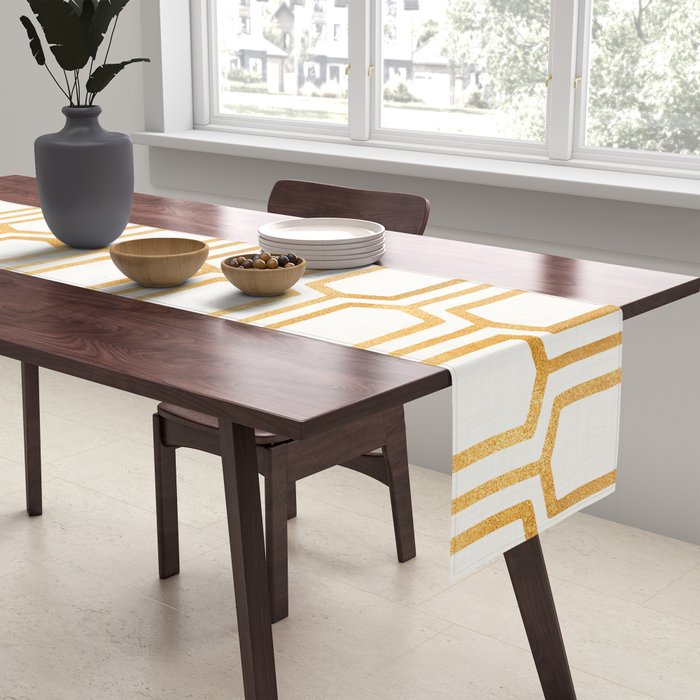 Gold Abstract Pattern Table Runner Gallery Image 2