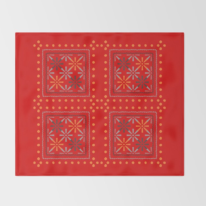 Nativo Red Throw Blanket Gallery Image 2