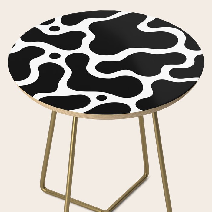 Abstract black and white organic shape pattern Side Table Gallery Image 2