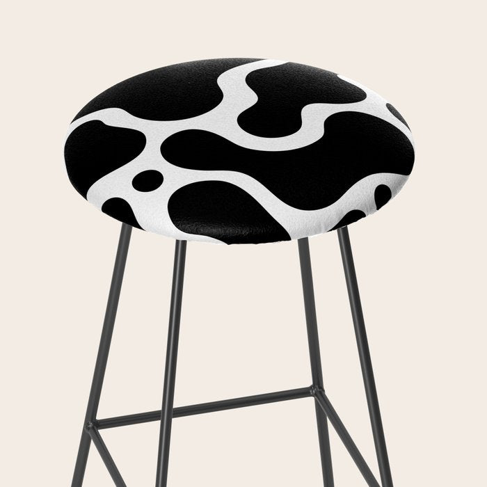 Abstract black and white organic shape pattern Stool Gallery Image 2