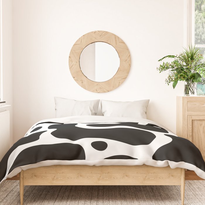 Abstract black and white organic shape pattern Duvet Cover Gallery Image 3