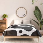 Abstract black and white organic shape pattern Comforter Gallery Image 3