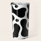 Abstract black and white organic shape pattern Travel Mug Gallery Image 3