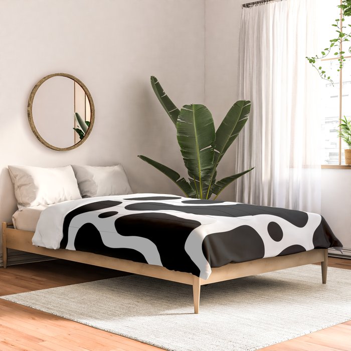 Abstract black and white organic shape pattern Comforter Gallery Image 2