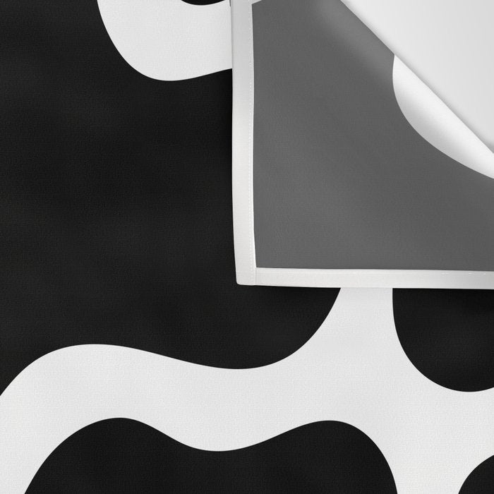 Abstract black and white organic shape pattern Wall Tapestry Gallery Image 3