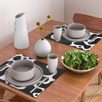 Abstract black and white organic shape pattern Placemat Gallery Image 2