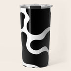 Abstract black and white organic shape pattern Travel Mug Gallery Image 1