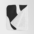 Abstract black and white organic shape pattern Throw Blanket Gallery Image 3