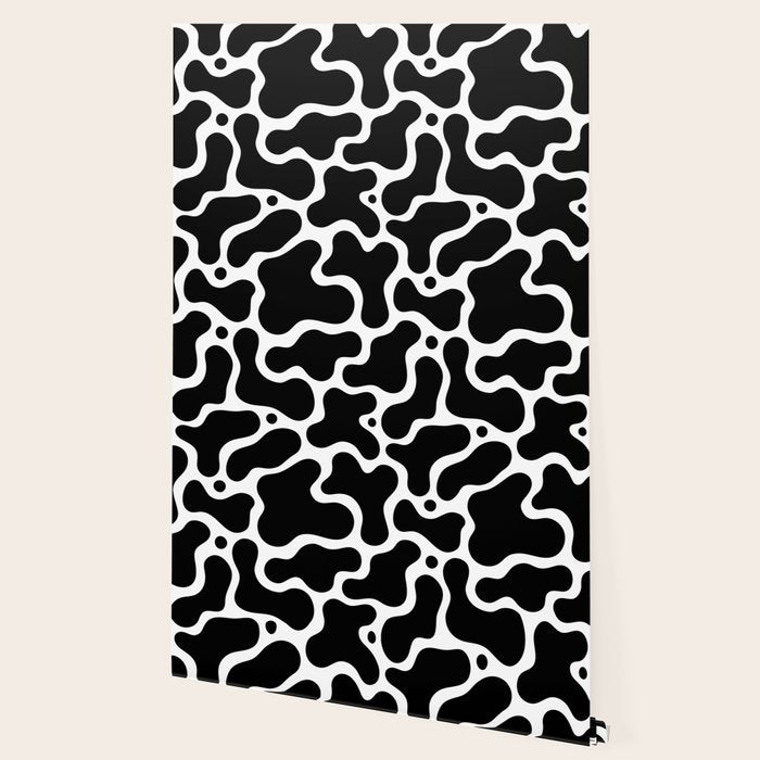 Abstract black and white organic shape pattern Wallpaper Gallery Image 2