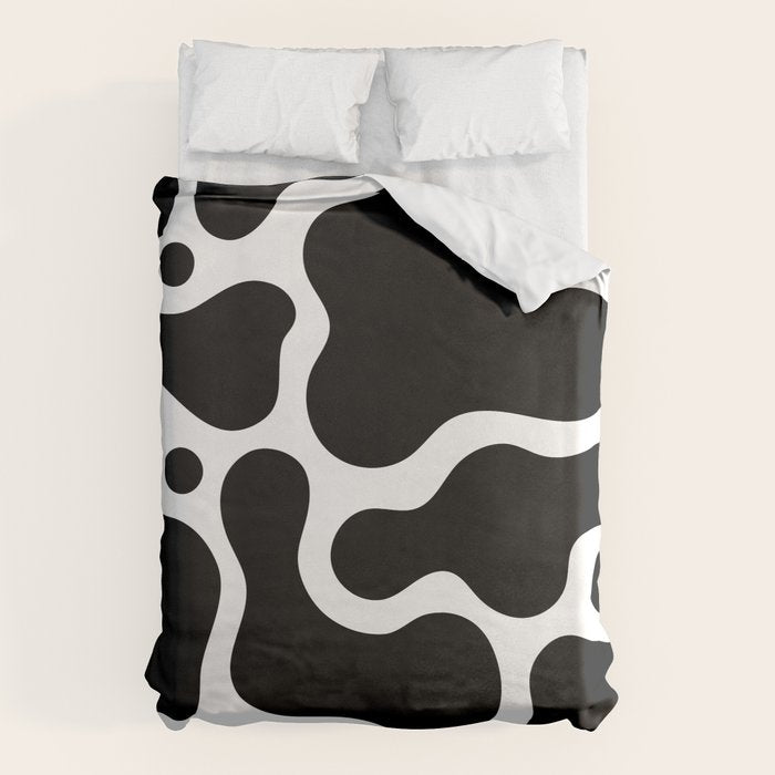 Abstract black and white organic shape pattern Duvet Cover Gallery Image 6