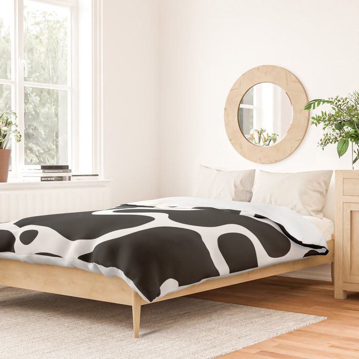 Abstract black and white organic shape pattern Duvet Cover Gallery Image 2