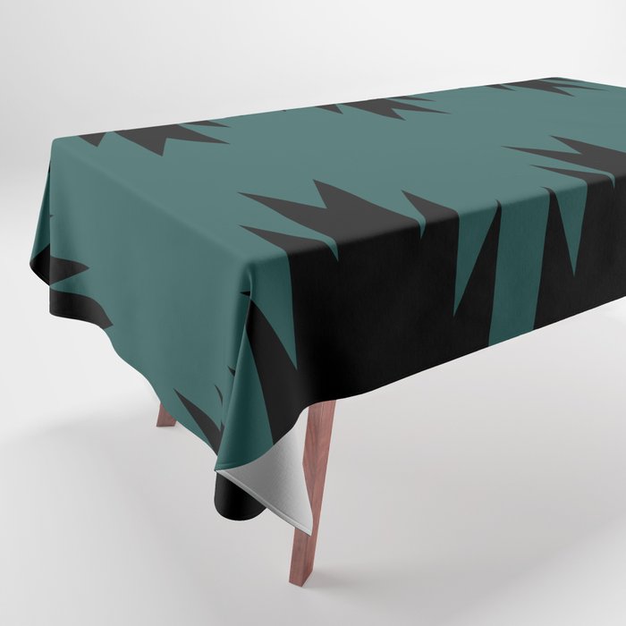Geometric Southwestern Minimalism - Teal Green Tablecloth Gallery Image 1