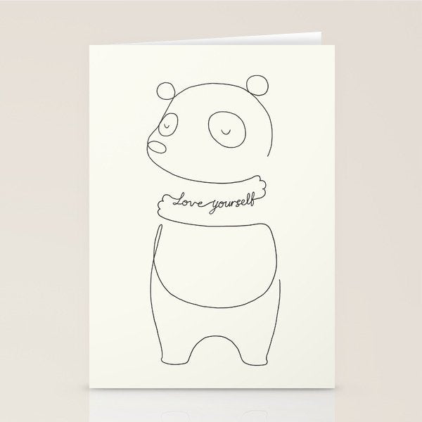 Love Yourself Panda Stationery Card Gallery Image 2