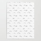 Black and white mountain landscape pattern Poster Gallery Image 4