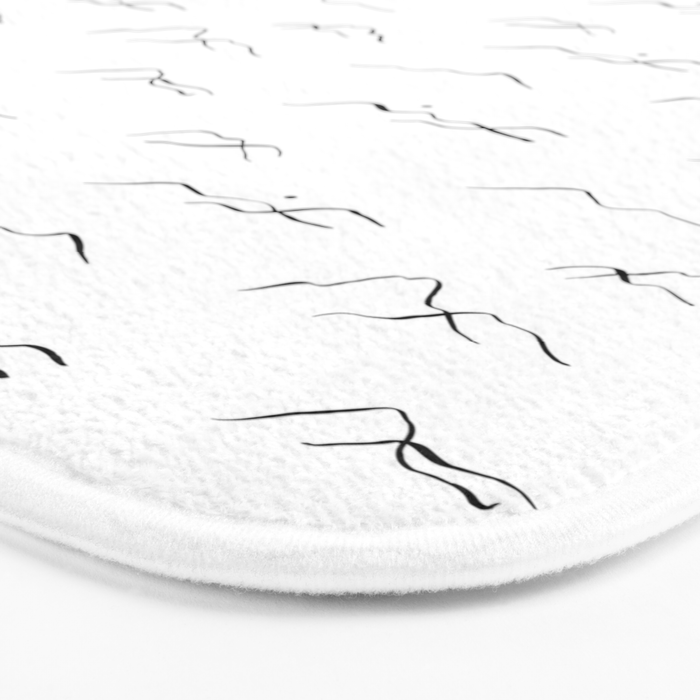 Black and white mountain landscape pattern Bath Mat Gallery Image 3