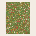 Christmas Spatter Paint in Retro Xmas Red, Cream, Gold, and Olive Green Poster Gallery Image 4