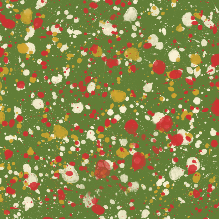 Christmas Spatter Paint in Retro Xmas Red, Cream, Gold, and Olive Green Coffee Mug Gallery Image 2