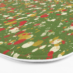 Christmas Spatter Paint in Retro Xmas Red, Cream, Gold, and Olive Green Bath Mat Gallery Image 3
