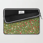 Christmas Spatter Paint in Retro Xmas Red, Cream, Gold, and Olive Green Laptop Sleeve Gallery Image 2