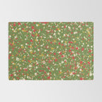 Christmas Spatter Paint in Retro Xmas Red, Cream, Gold, and Olive Green Rug Gallery Image 2