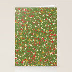 Christmas Spatter Paint in Retro Xmas Red, Cream, Gold, and Olive Green Stationery Card Gallery Image 2