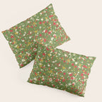 Christmas Spatter Paint in Retro Xmas Red, Cream, Gold, and Olive Green Pillow Sham Gallery Image 3