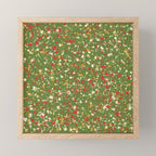 Christmas Spatter Paint in Retro Xmas Red, Cream, Gold, and Olive Green Mini Art Print Gallery Image 1