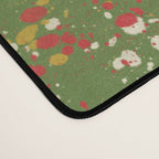 Christmas Spatter Paint in Retro Xmas Red, Cream, Gold, and Olive Green Desk Mat Gallery Image 4