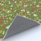 Christmas Spatter Paint in Retro Xmas Red, Cream, Gold, and Olive Green Rug Gallery Image 4