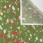 Christmas Spatter Paint in Retro Xmas Red, Cream, Gold, and Olive Green Wall Tapestry Gallery Image 3