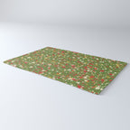 Christmas Spatter Paint in Retro Xmas Red, Cream, Gold, and Olive Green Rug Gallery Image 3
