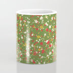 Christmas Spatter Paint in Retro Xmas Red, Cream, Gold, and Olive Green Coffee Mug Gallery Image 4