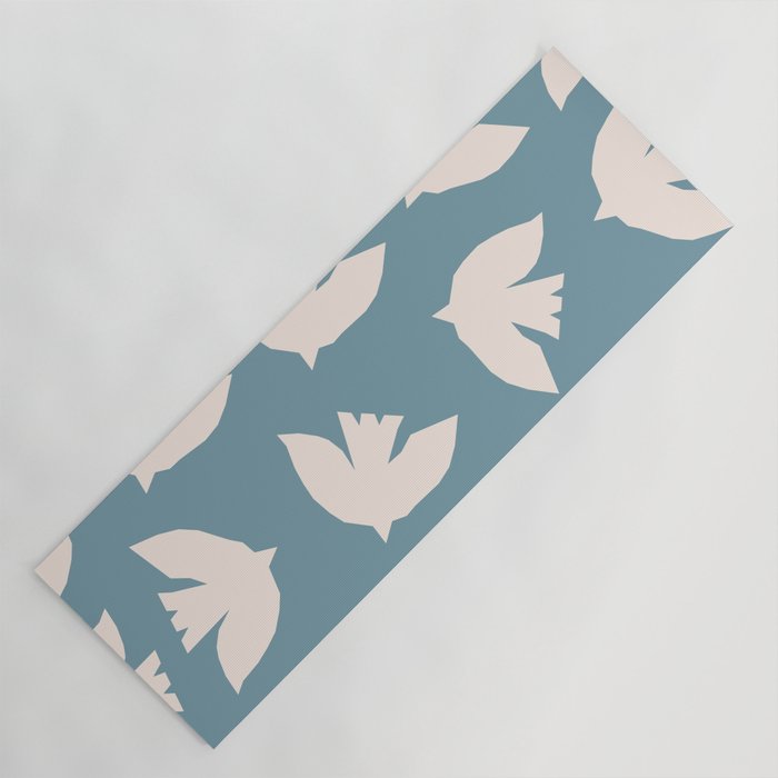 Henri Matisse Inspired Flying Doves Bird Pattern Yoga Mat Gallery Image 1