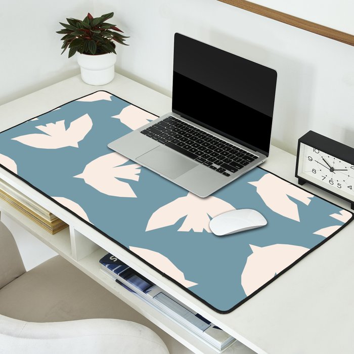 Henri Matisse Inspired Flying Doves Bird Pattern Desk Mat Gallery Image 2